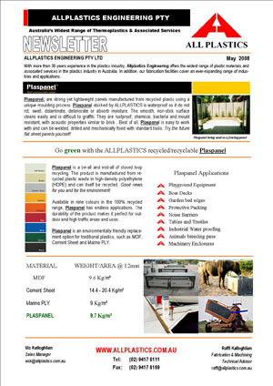 Go green with All Plastics’ Plaspanel